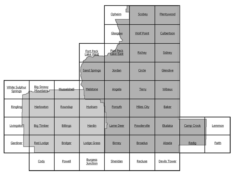 Eastern Montana Map Name Grid Reference
